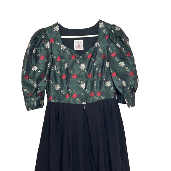 Kruger Dirndl German Bavarian  Black/Green Dirndl Dress Oktoberfest Size 42 - Picture 1 of 12
